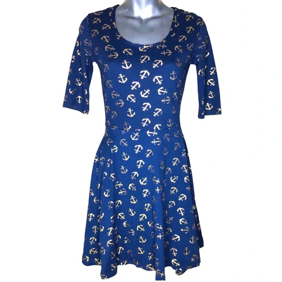 rue 21 skater dress Rue21 | Dresses | Rue 2 Navy Blue Anchor Sailor Skater Dress Xs
